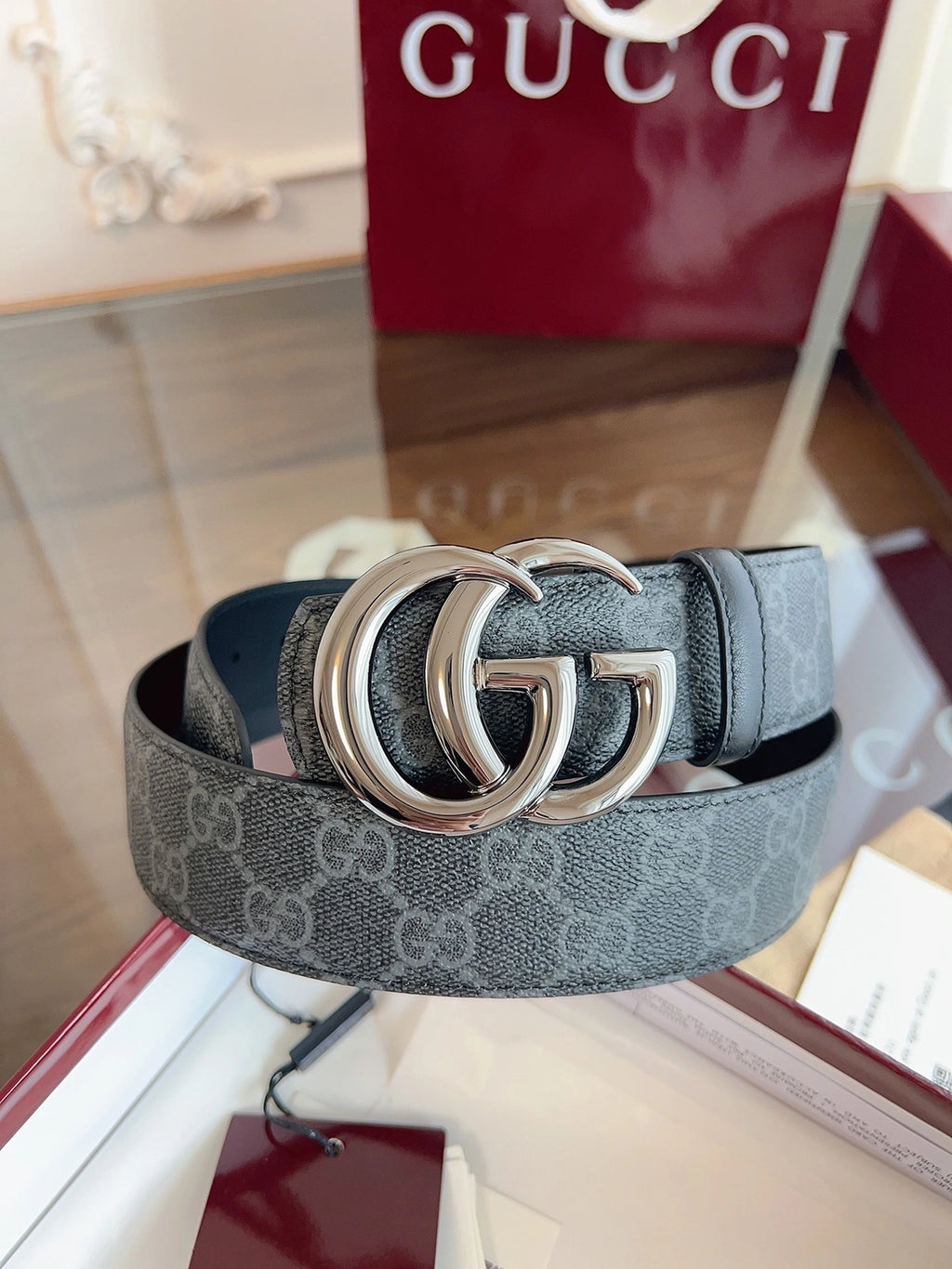 Gucci Premium Quality Belt with GG Buckle - Hình 4