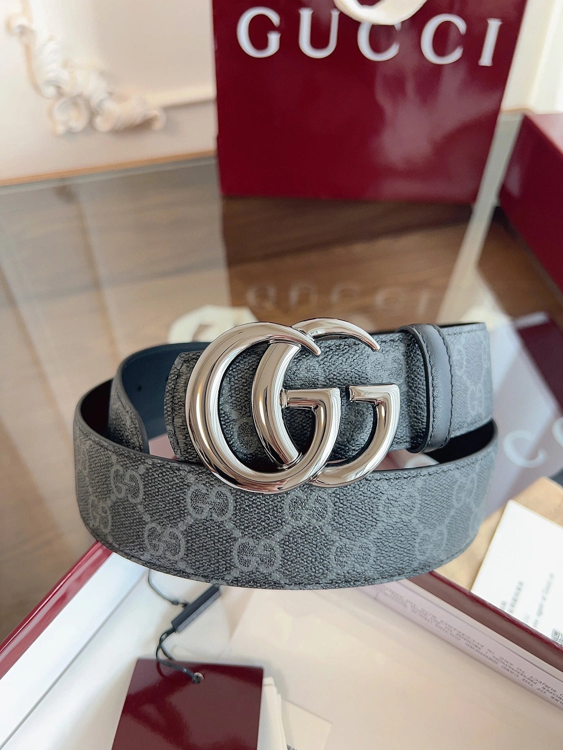 Gucci Premium Quality Belt with GG Buckle - Hình 4