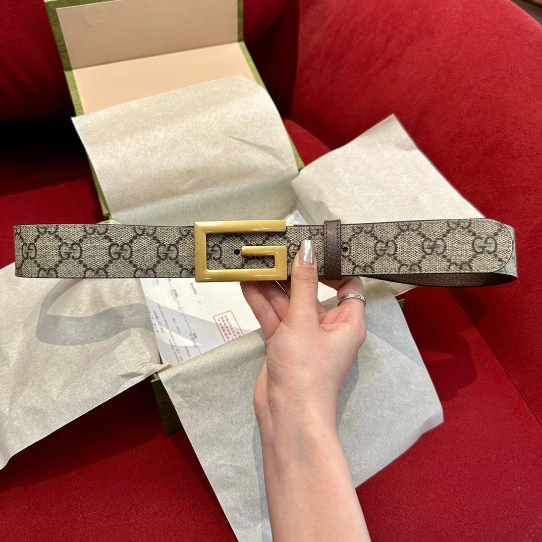 Premium Designer Belt with Iconic Monogram Pattern - Hình 4