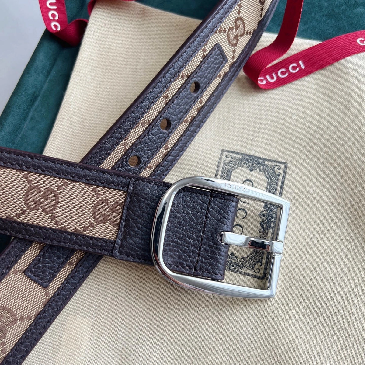 Gucci GG Canvas Belt - Premium Quality - Hình 6
