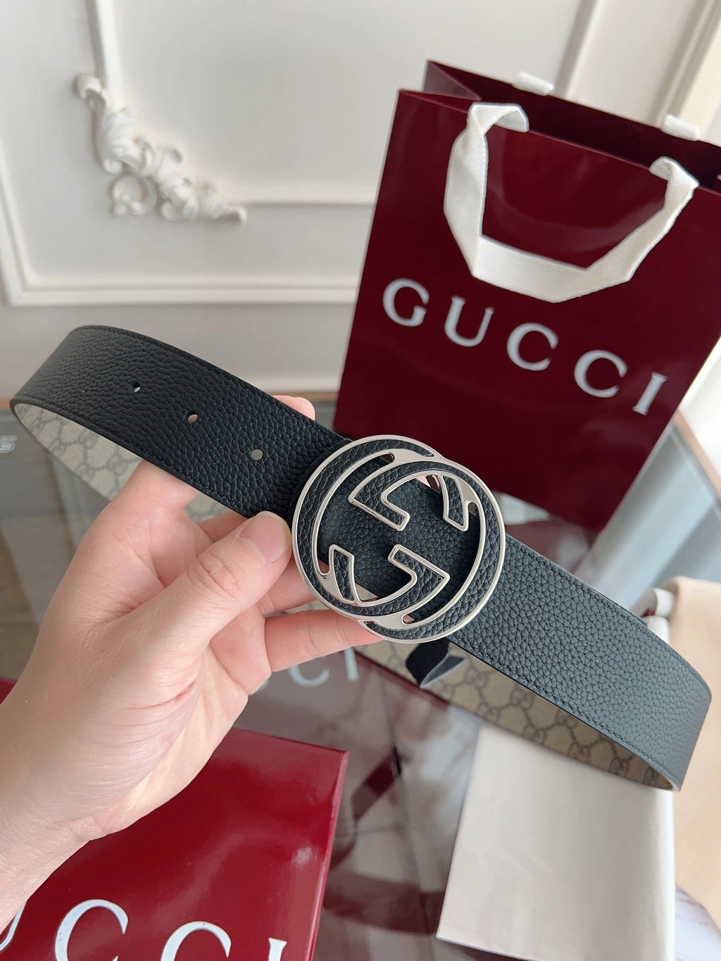 Gucci Belt Premium Quality with Iconic Logo - Hình 4