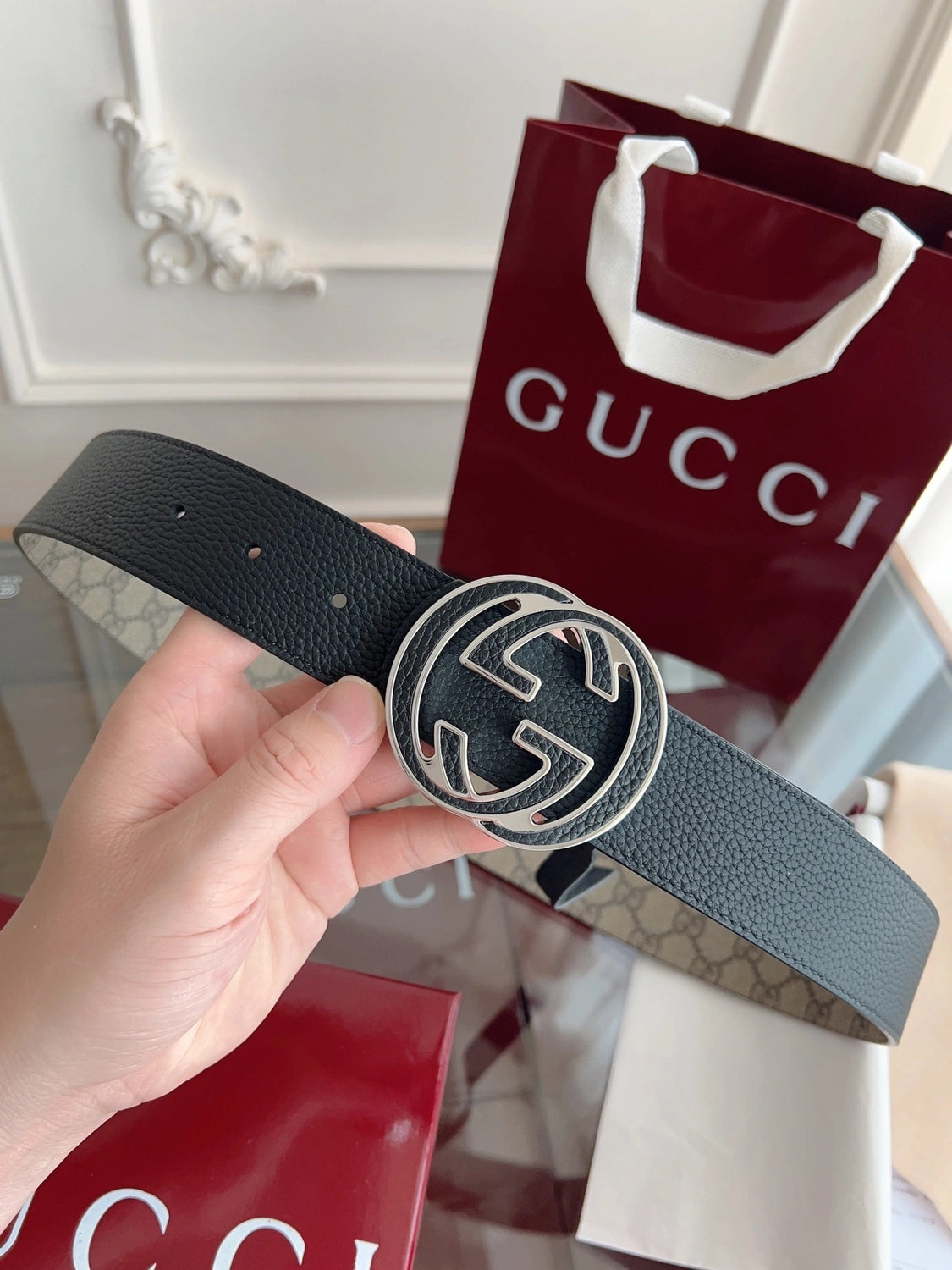 Gucci Belt Premium Quality with Iconic Logo - Hình 4