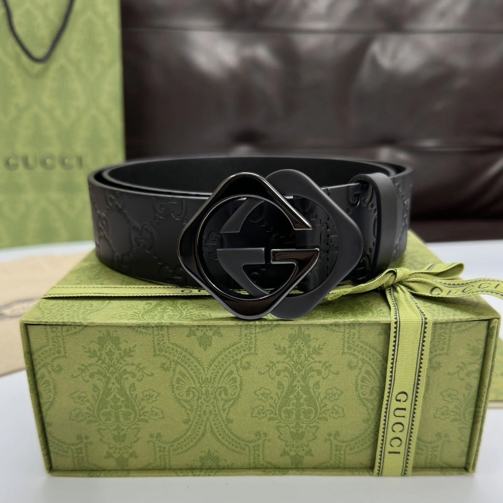 Gucci Premium Leather Belts with Gold and Silver Buckles - Hình 6