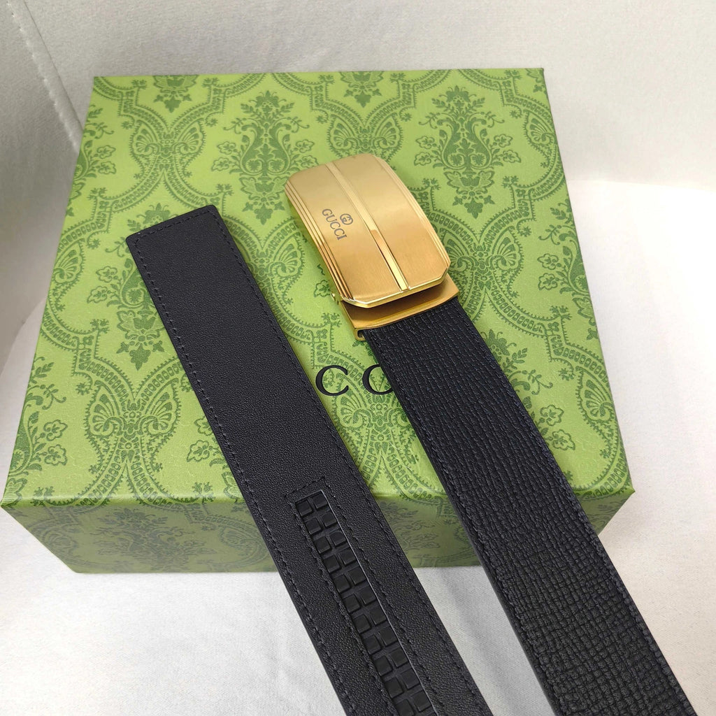 Gucci Premium Leather Belt with Gold Buckle - Hình 4