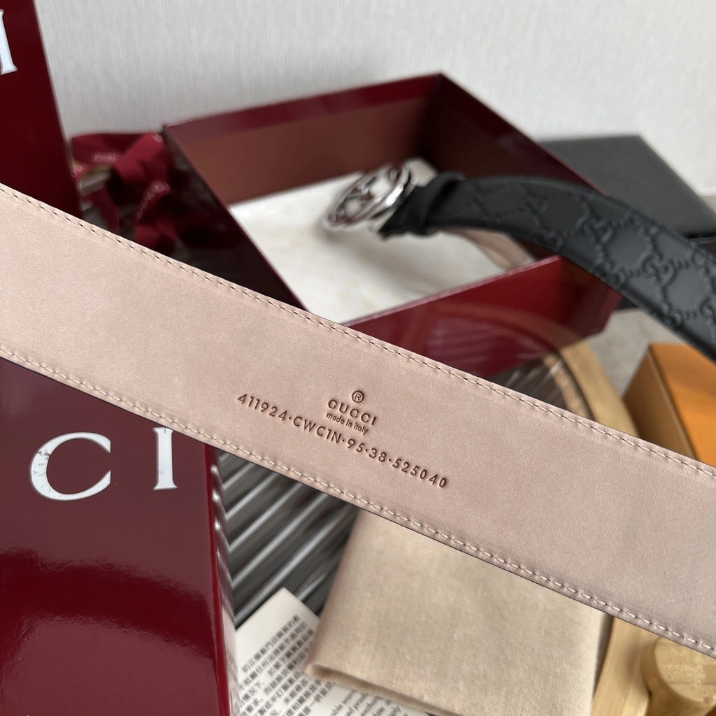 Gucci Premium Leather Belt with GG Buckle - Hình 4