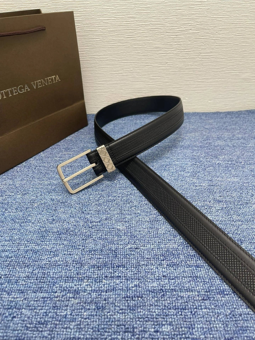 Premium Quality Black Leather Belt for Men - Hình 5