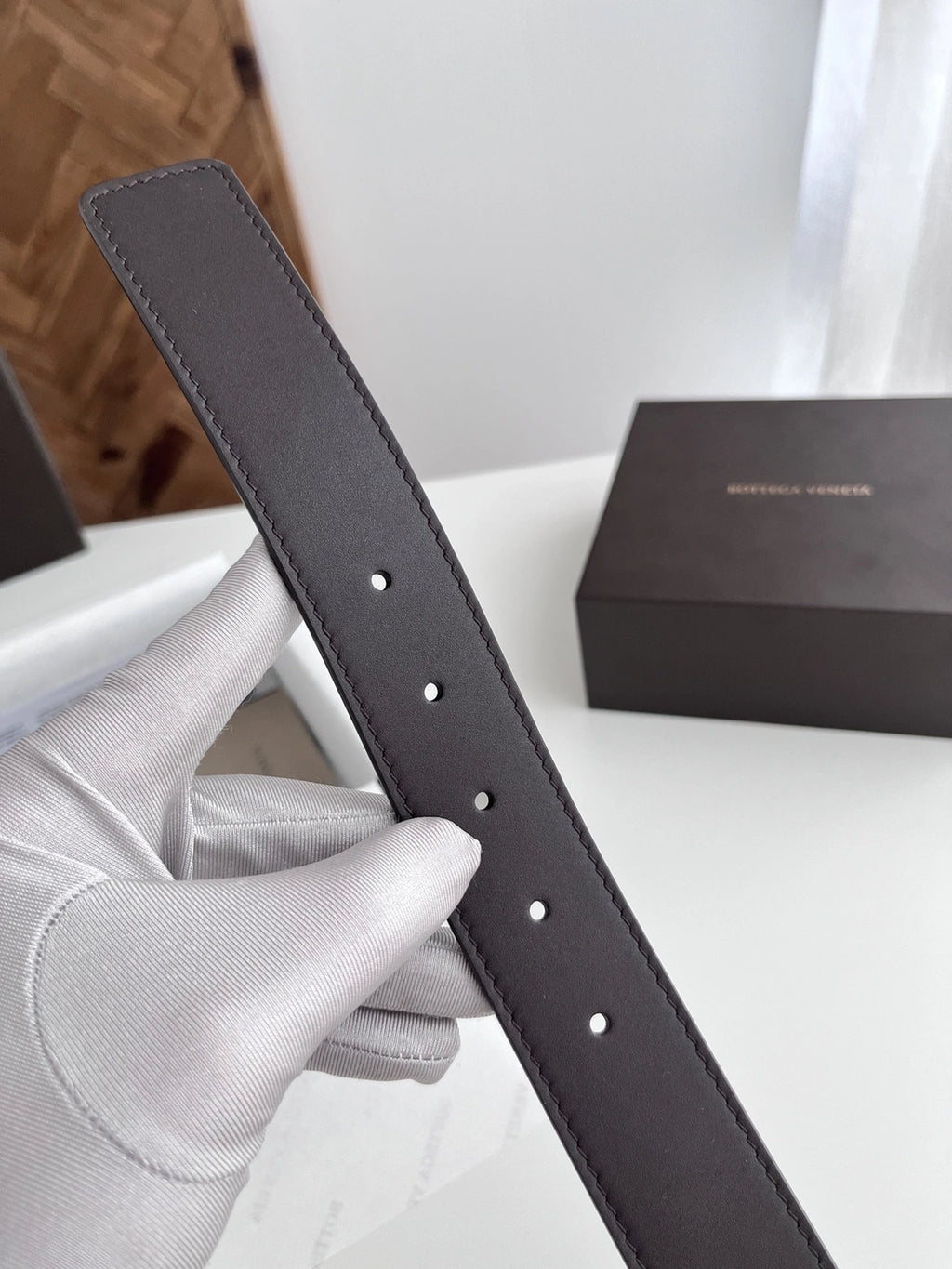 Premium Leather Belt with Silver Buckle - Hình 5