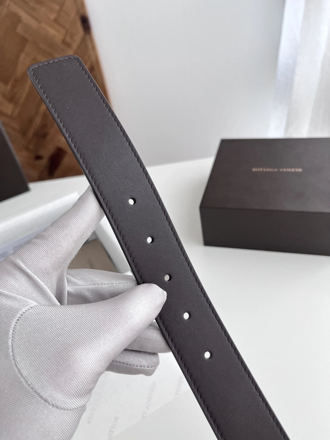 Premium Leather Belt with Silver Buckle - Hình 5