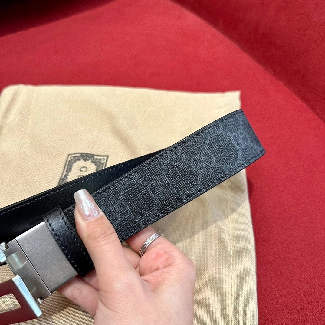 Premium Leather Belt with Silver Buckle - Hình 5
