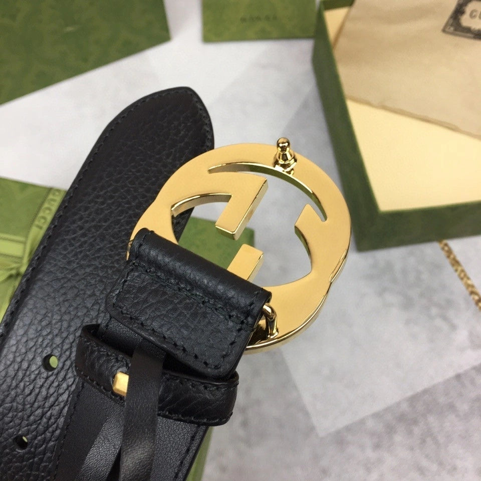 Gucci Premium Leather Belt with GG Buckle - Hình 8