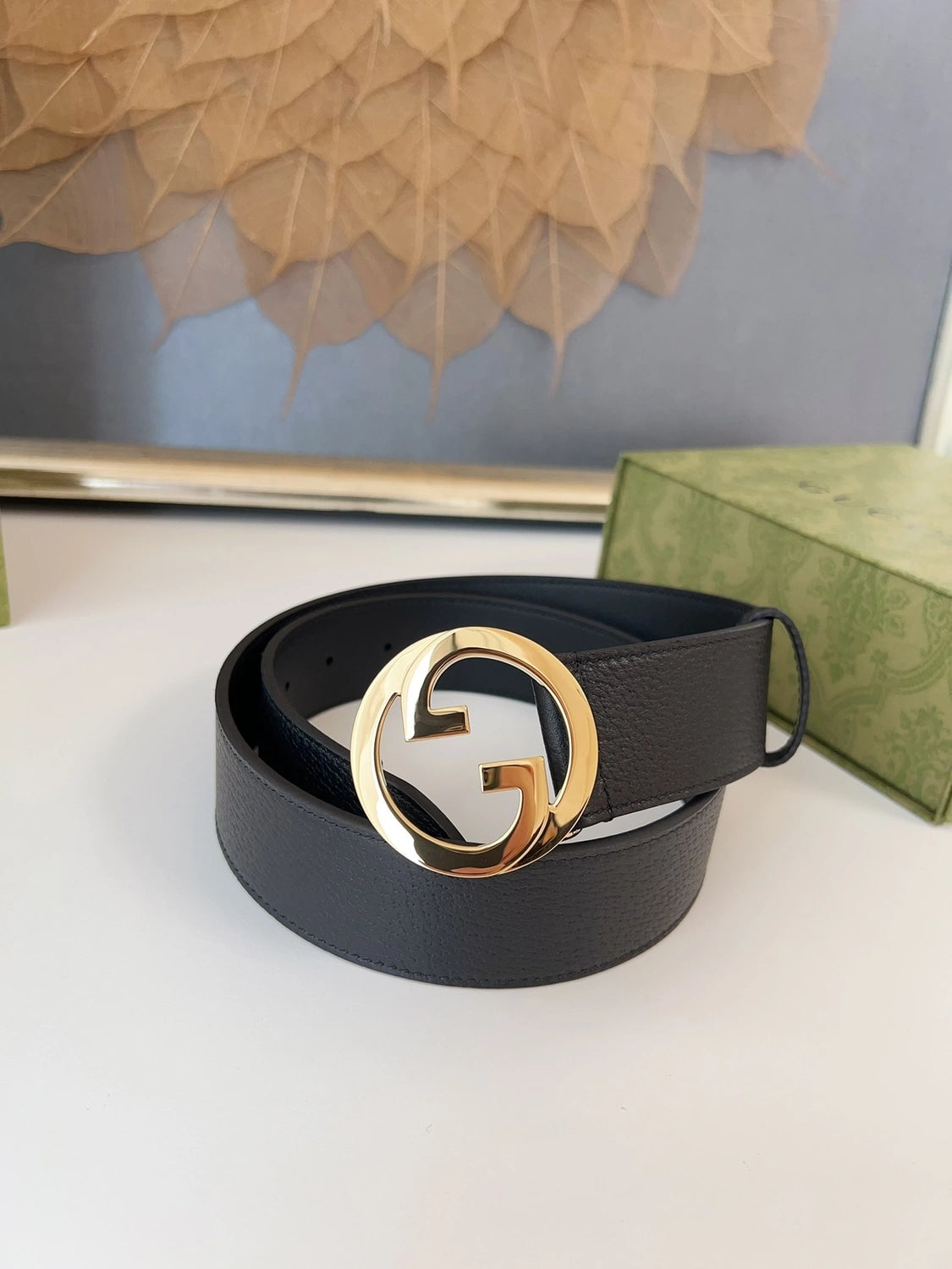 Premium maroon woven leather belt with metal buckle - Hình 4