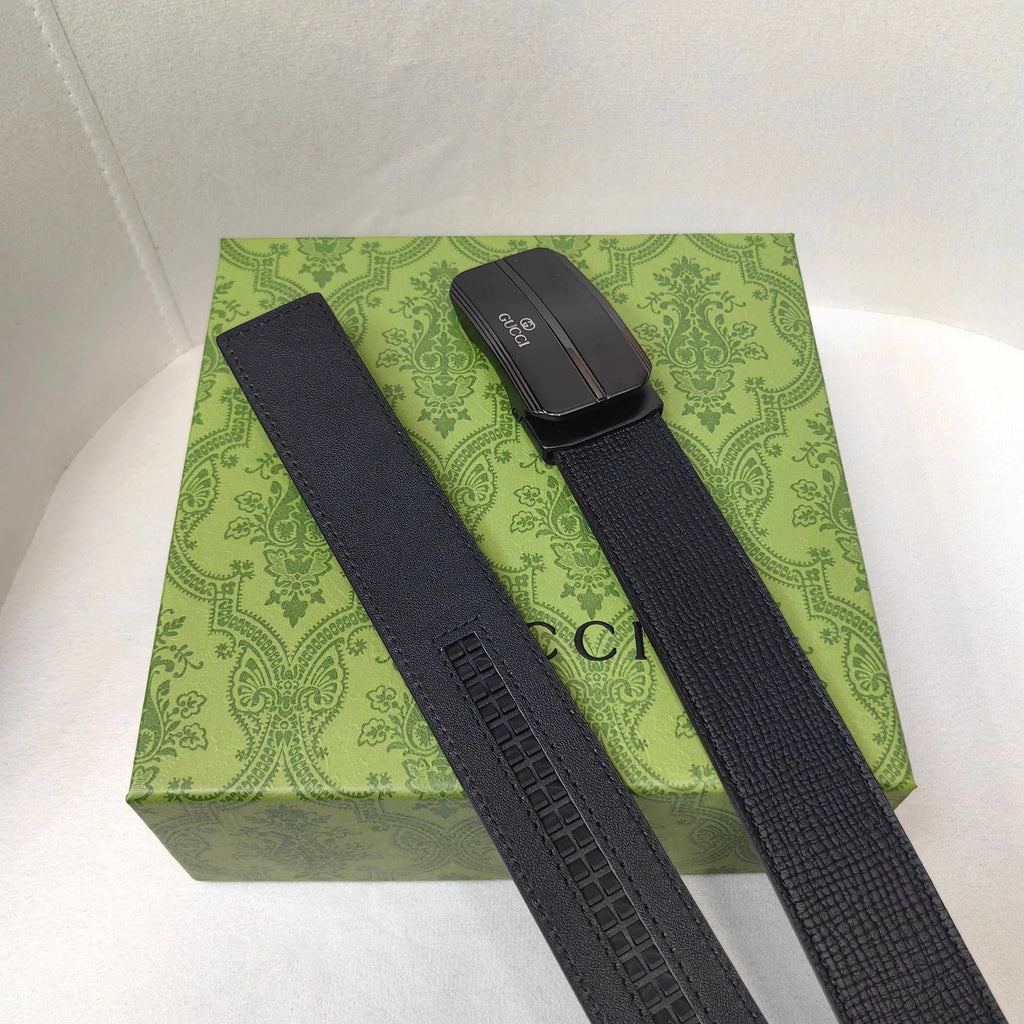 Gucci Premium Black Leather Belt with Iconic Buckle - Hình 5