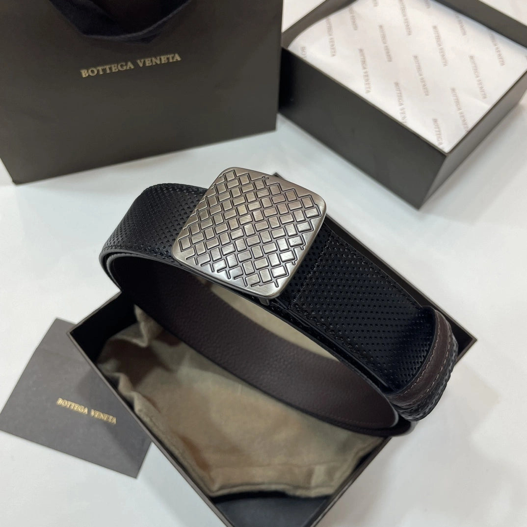 Premium Woven Leather Belt with Metal Buckle - Hình 5