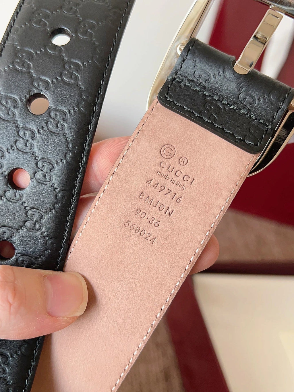 Gucci Signature Leather Belt Black - Hình 5
