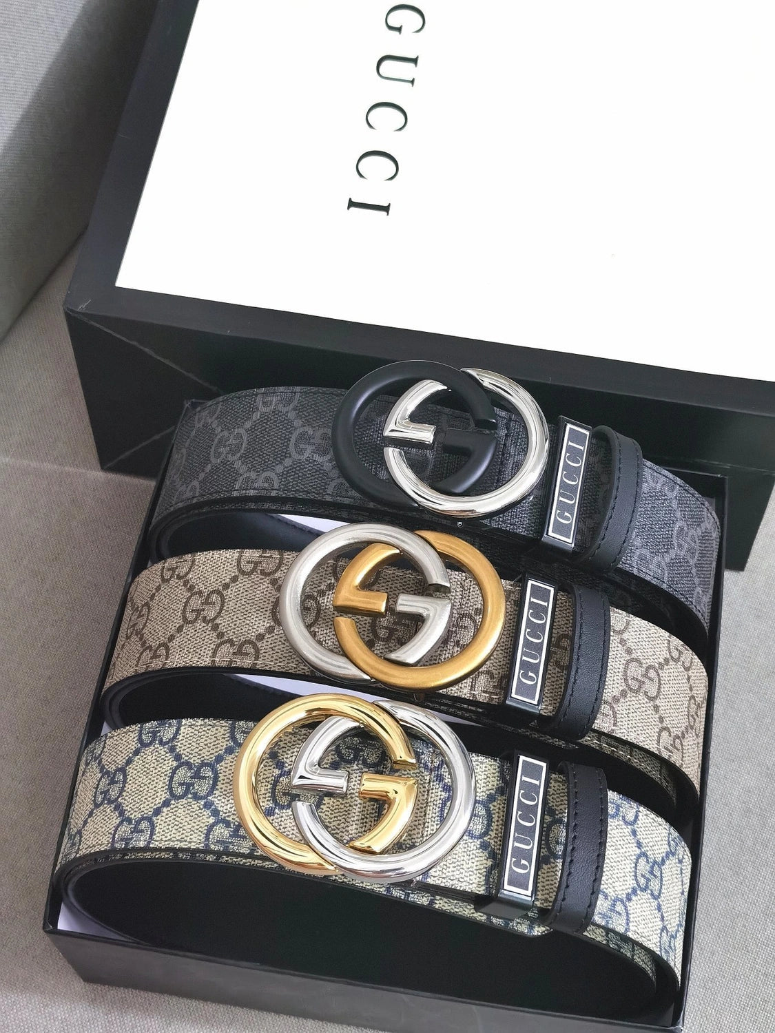 Gucci Signature Belt with Interlocking G Buckle - Hình 5
