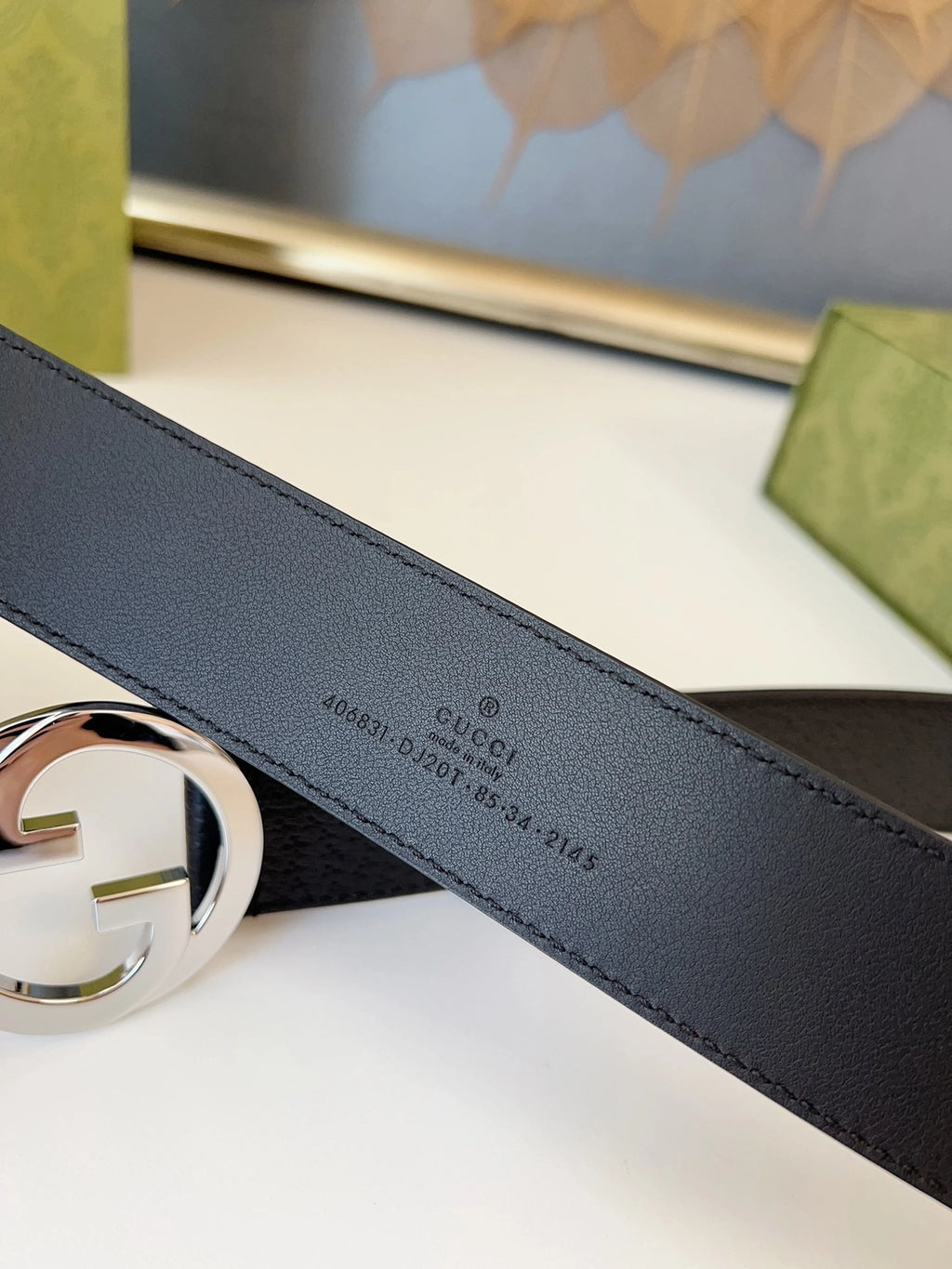 Premium Black Leather Belt with Silver Buckle - Hình 5
