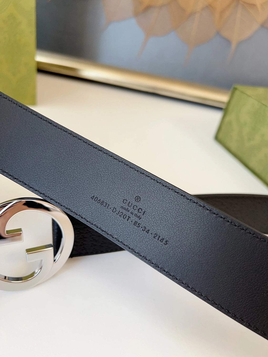 Premium Black Leather Belt with Silver Buckle - Hình 5