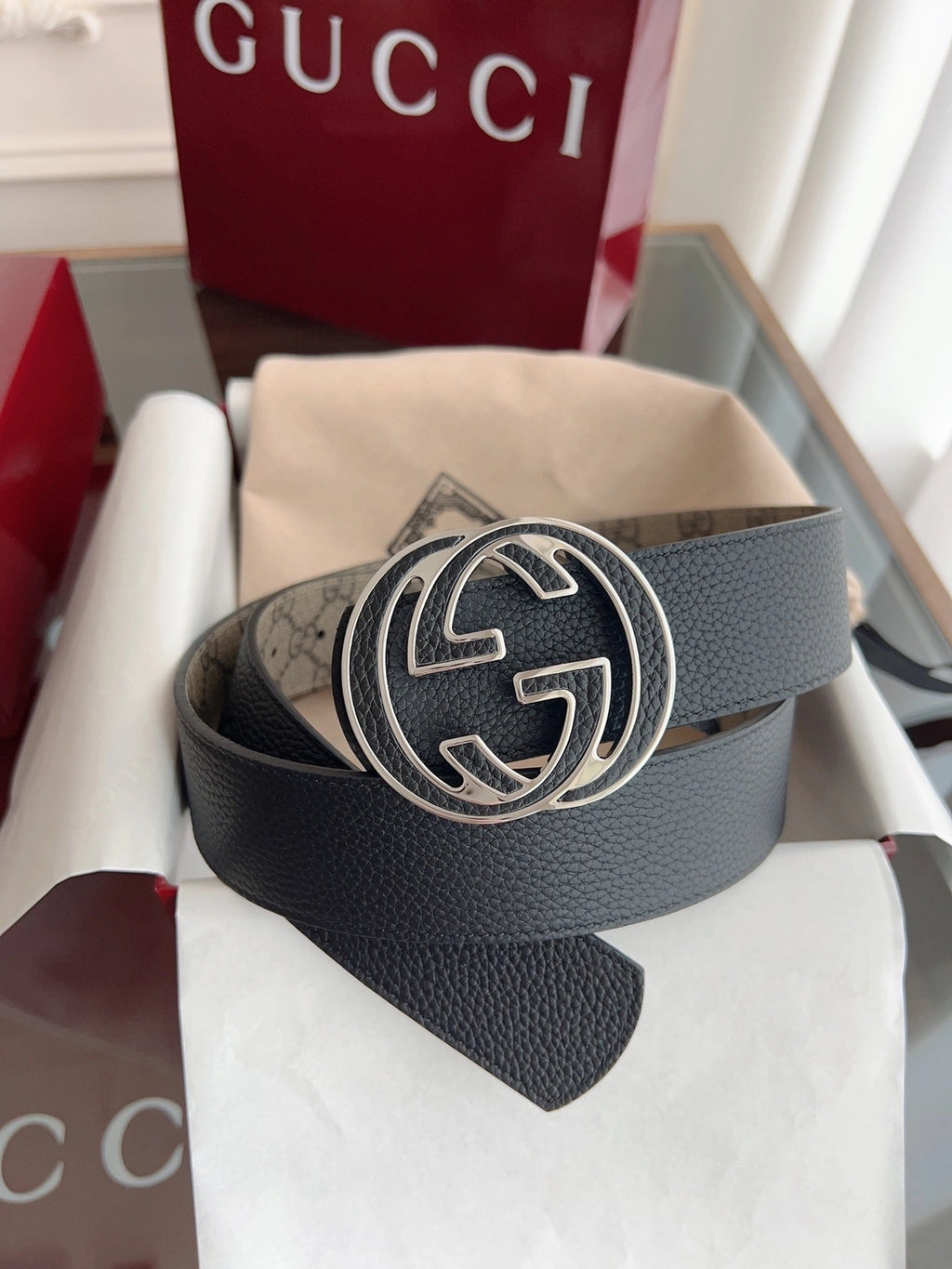 Gucci Belt Premium Quality with Iconic Logo - Hình 5