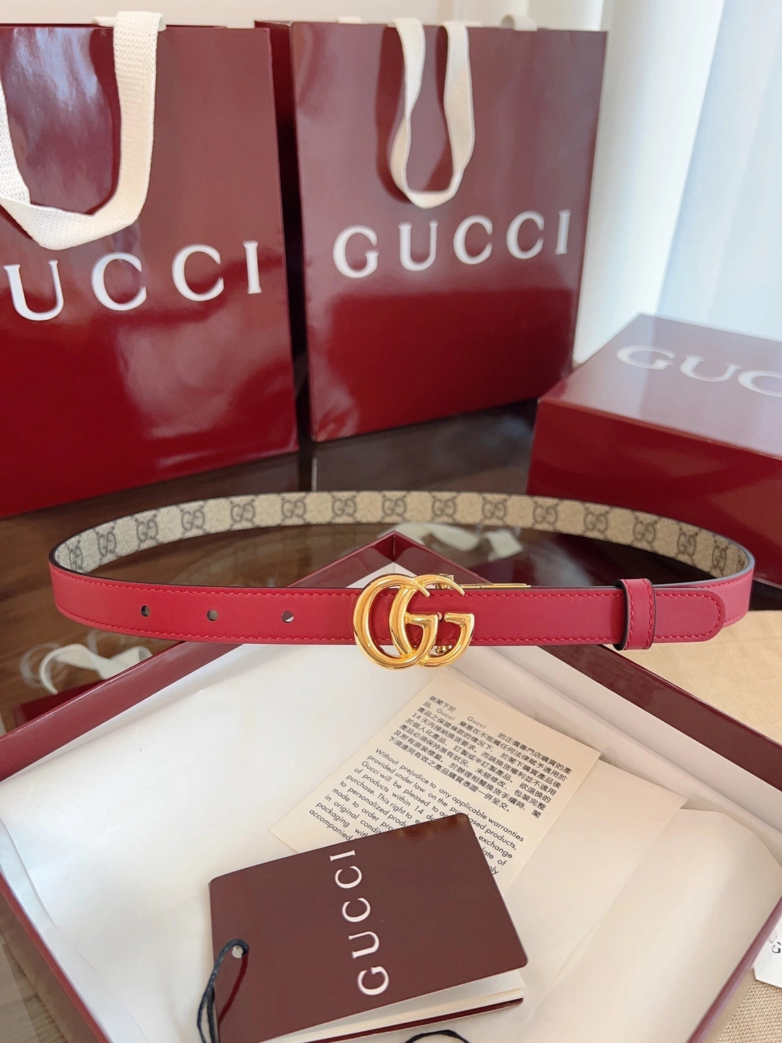 Gucci Premium Quality Belt with GG Buckle - Hình 4