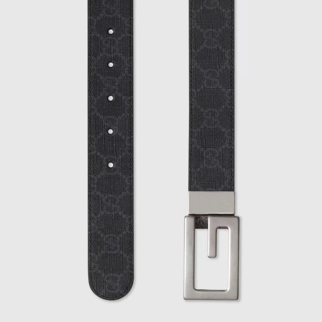 Two premium designer belts, one brown and one black, with iconic buckle designs. - Hình 5