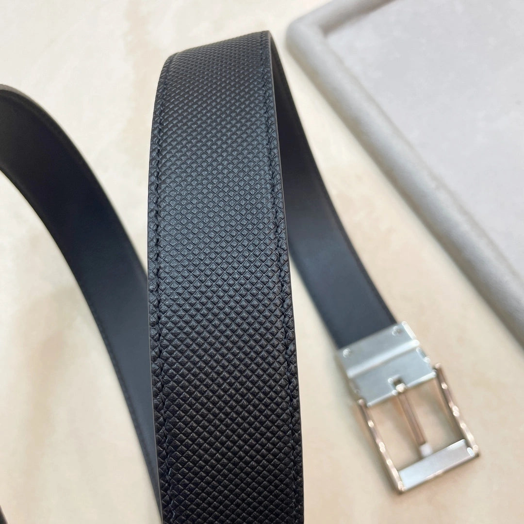 Premium Reversible Leather Belt with Textured and Smooth Sides - Hình 5