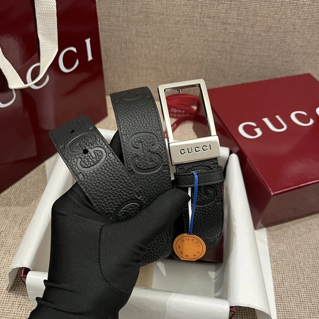 Gucci Premium Leather Belt Black - Hình 4