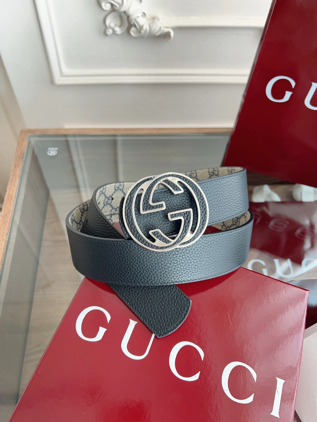 Premium Quality Gucci Belt with GG Buckle - Hình 4