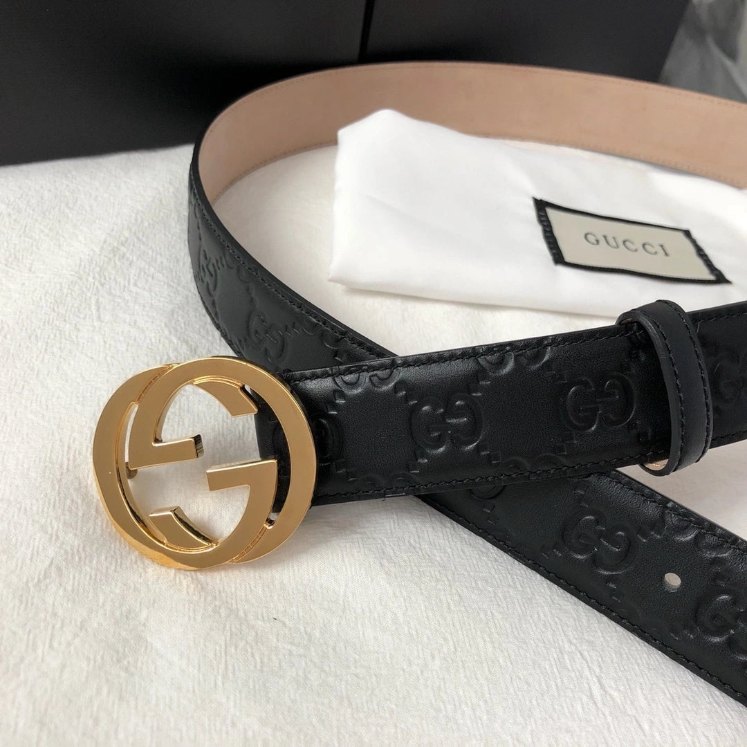 Gucci Premium Leather Belt with GG Buckle - Hình 4