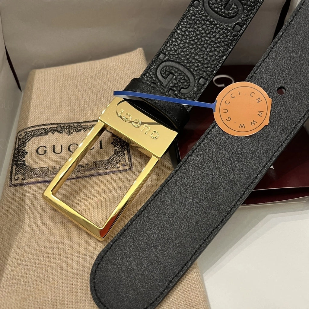 Thắt lưng Gucci da thật cao cấp mặt khóa vàng - Hình 5