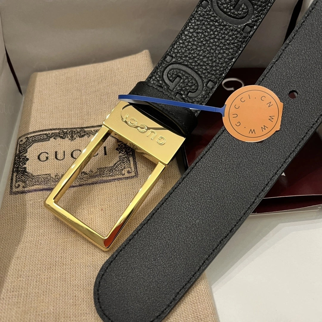 Thắt lưng Gucci da thật cao cấp mặt khóa vàng - Hình 5