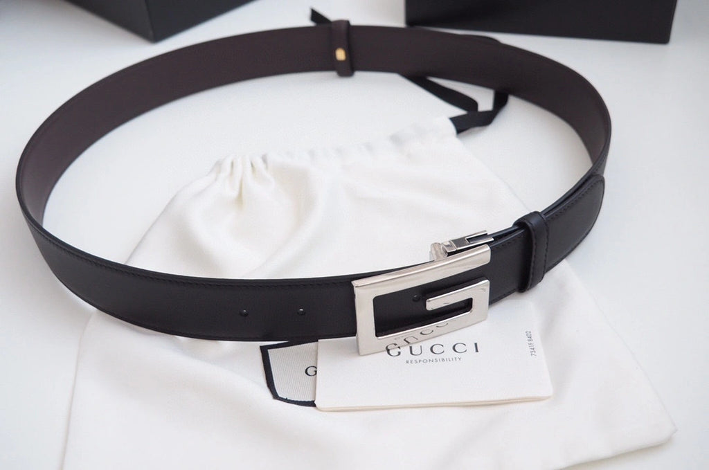 Premium Leather Belt with Silver Buckle in Gift Box - Hình 4