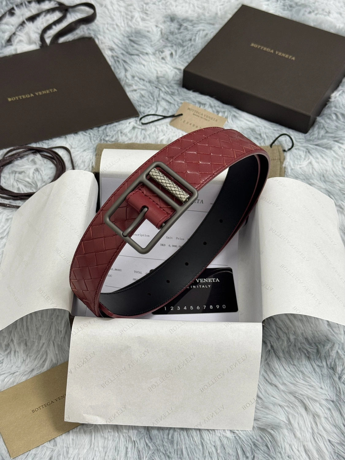 Premium Black Leather Belt with Silver Square Buckle - Hình 3