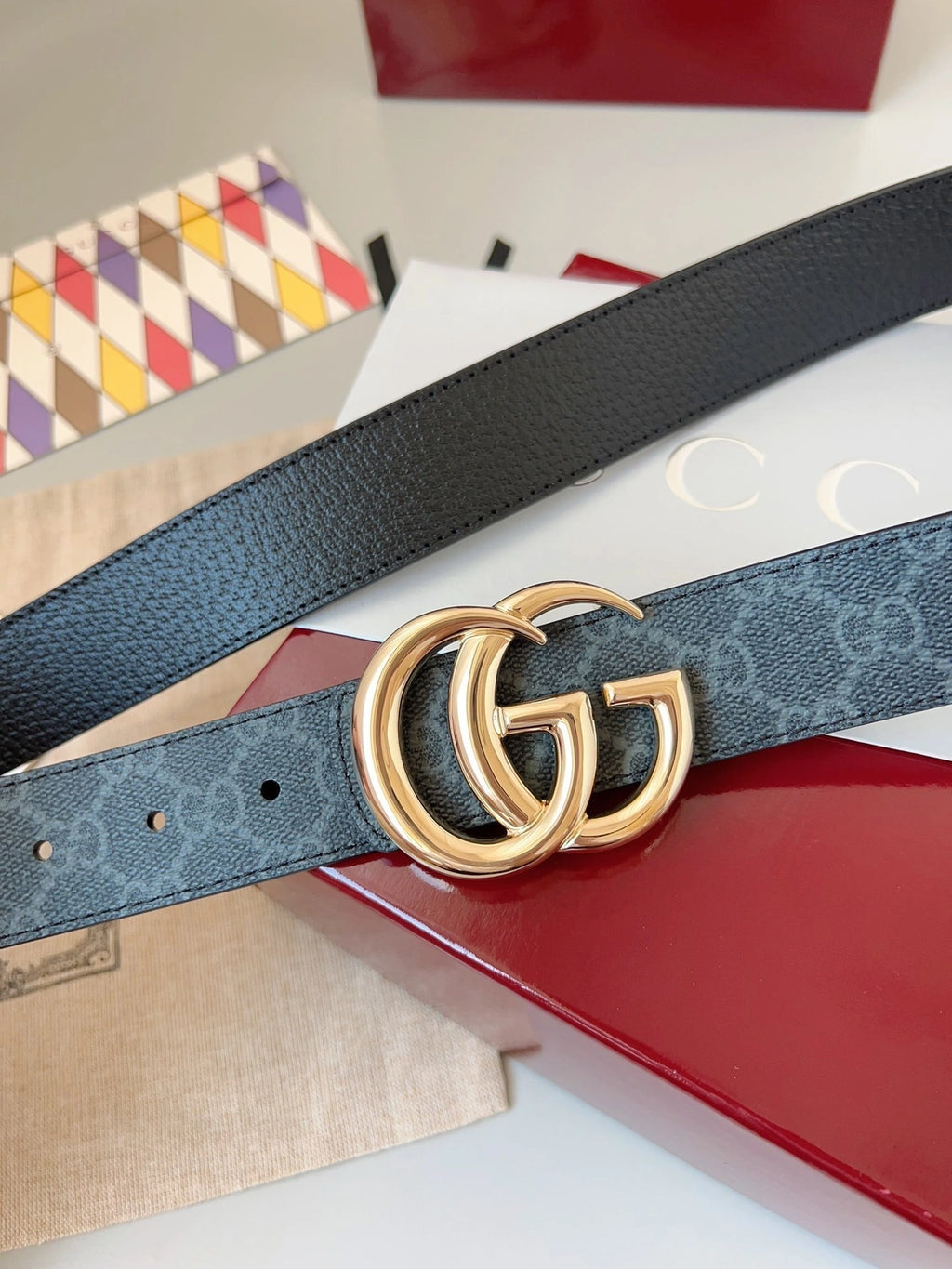 Gucci Premium Quality Belt with Gold Logo Buckle - Hình 5