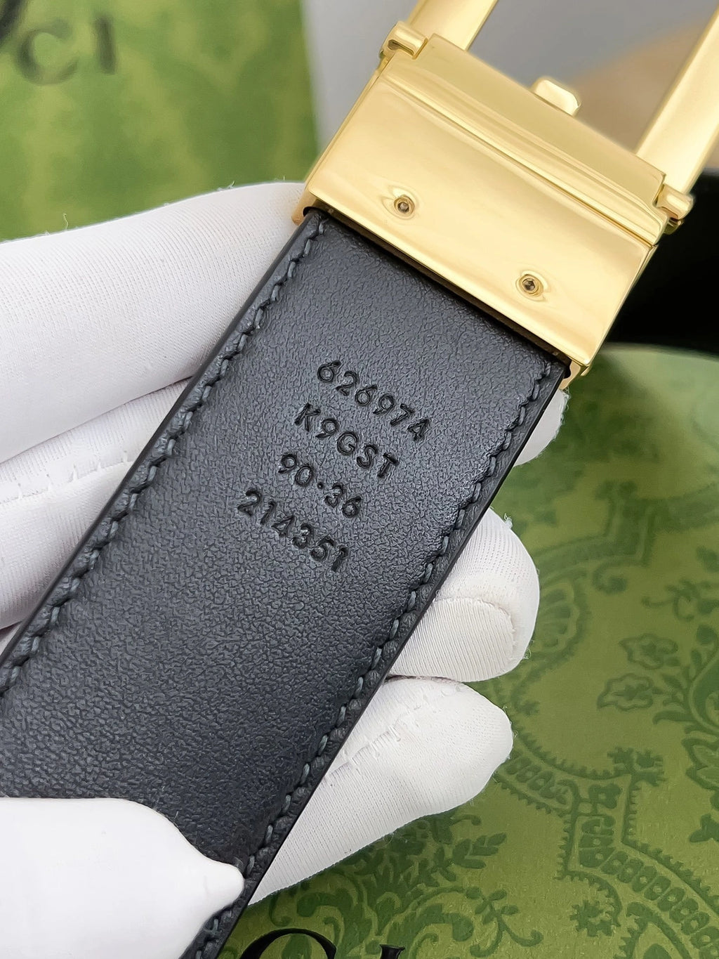 Gucci Signature Belt with Gold Buckle
