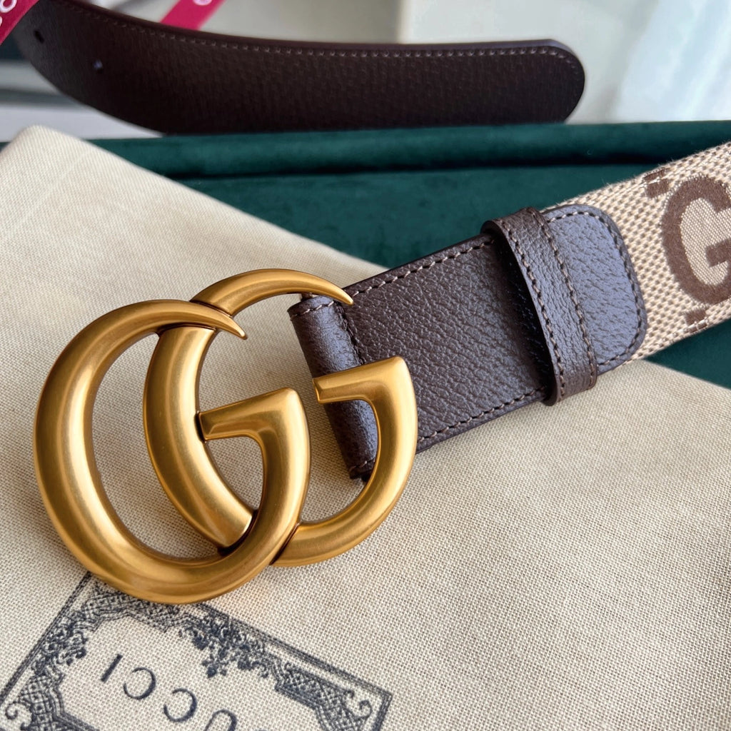 Gucci Premium Leather Belt with Double G Buckle - Hình 5