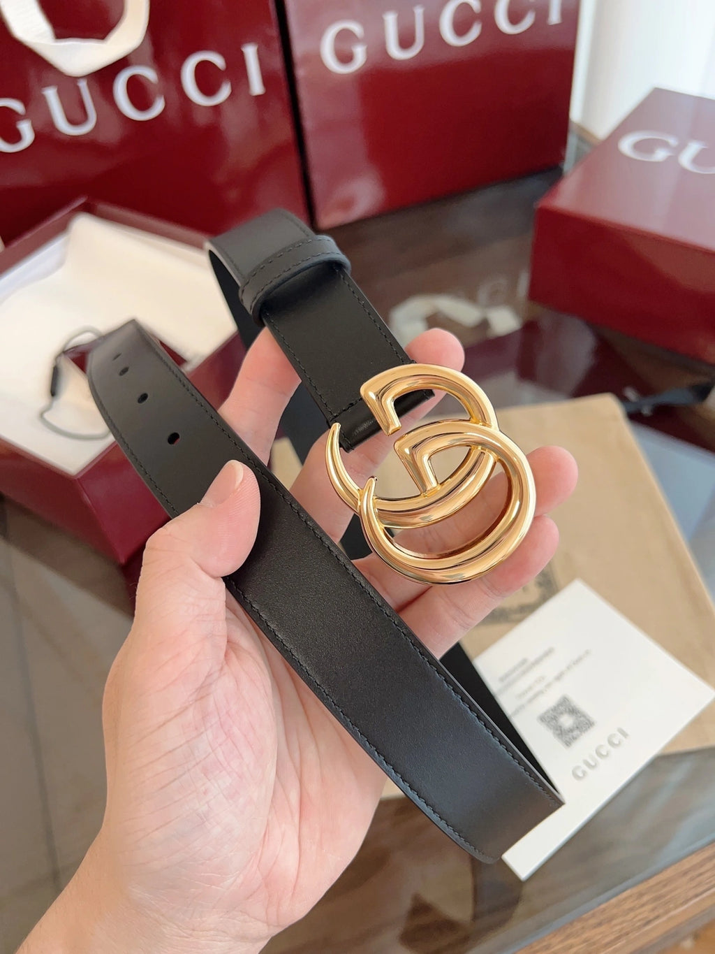 Gucci Belt Premium Leather with Iconic GG Buckle - Hình 3