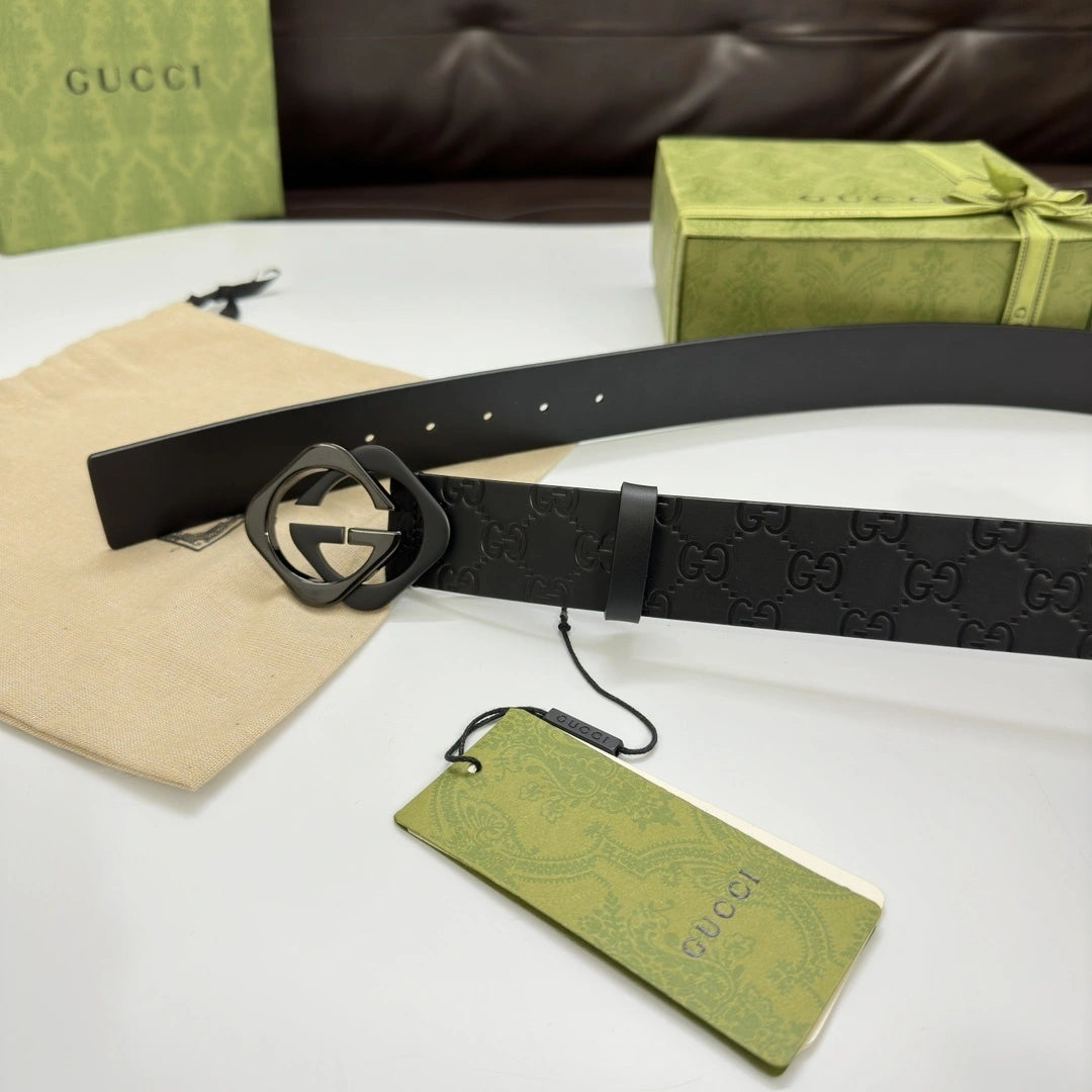 Gucci Premium Leather Belts with Gold and Silver Buckles - Hình 7