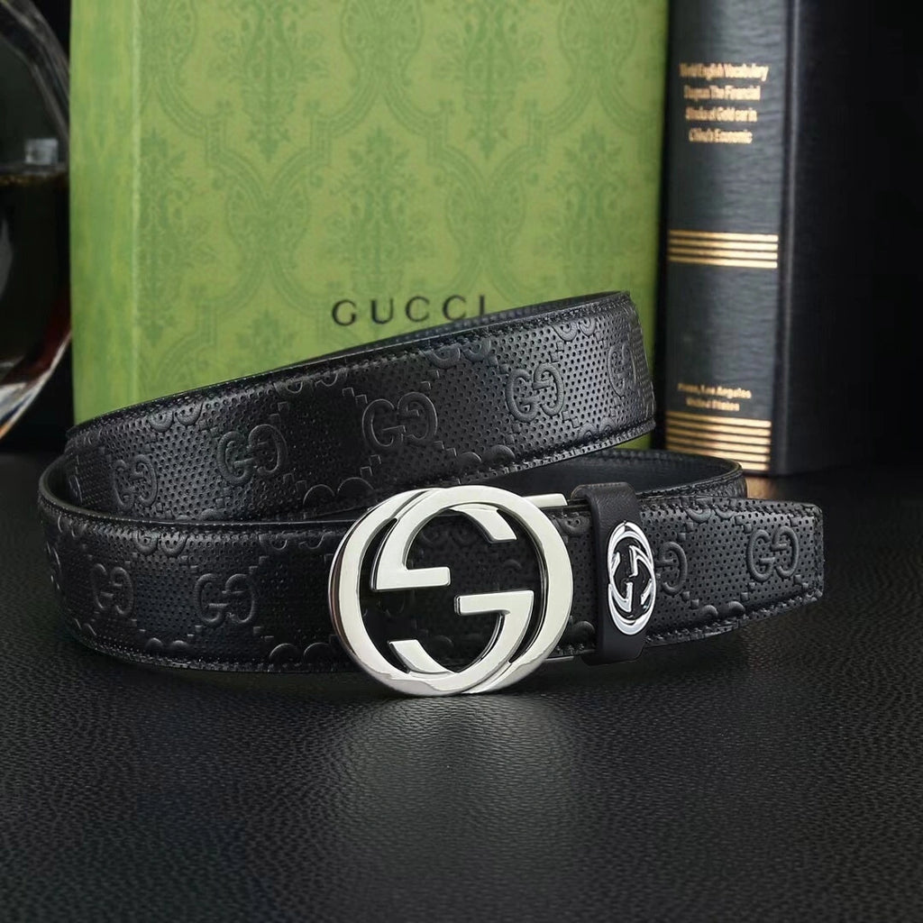 Premium Leather Belt with Classic Buckle - Hình 4