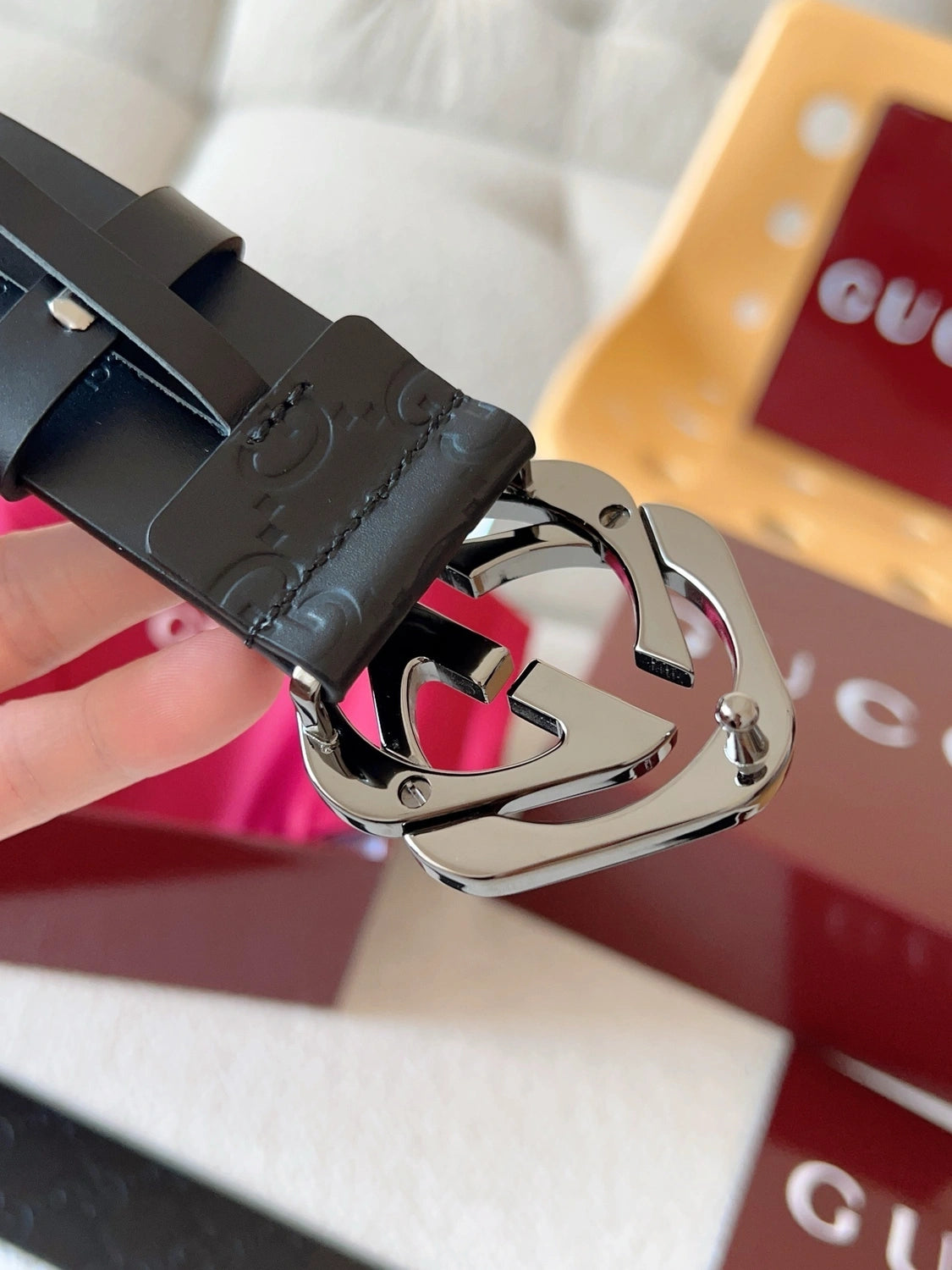 Gucci Premium Leather Belt with Iconic Buckle - Hình 6