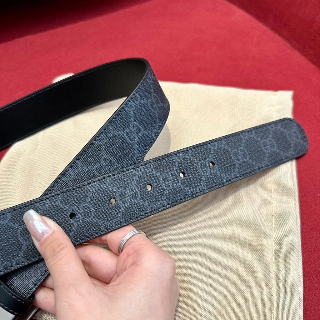 Premium Leather Belt with Silver Buckle - Hình 6
