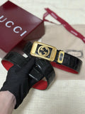 Gucci Interlocking G Leather Belt Black