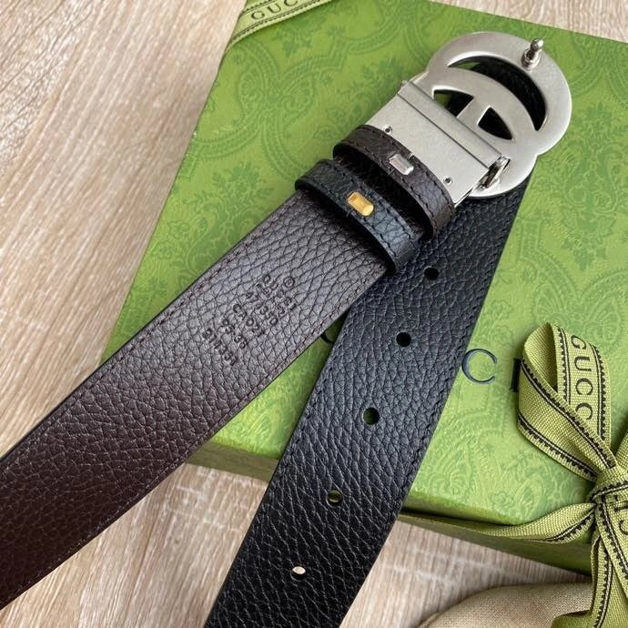 Gucci Premium Leather Belt with GG Buckle - Hình 6