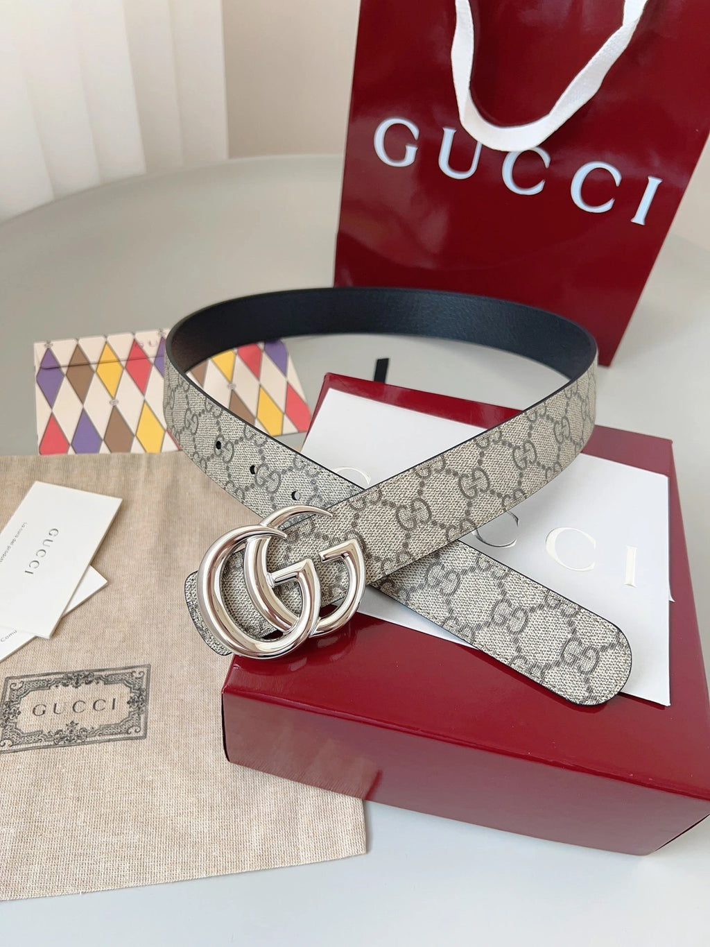 Gucci Inspired Belt with Double G Buckle - Hình 6