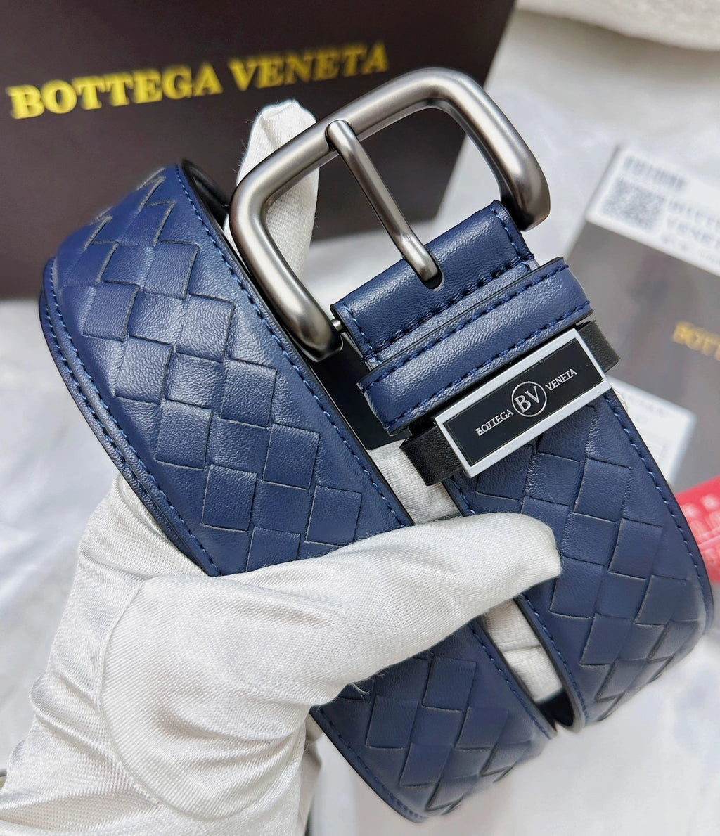 Bottega Veneta Premium Leather Woven Belt - Hình 6