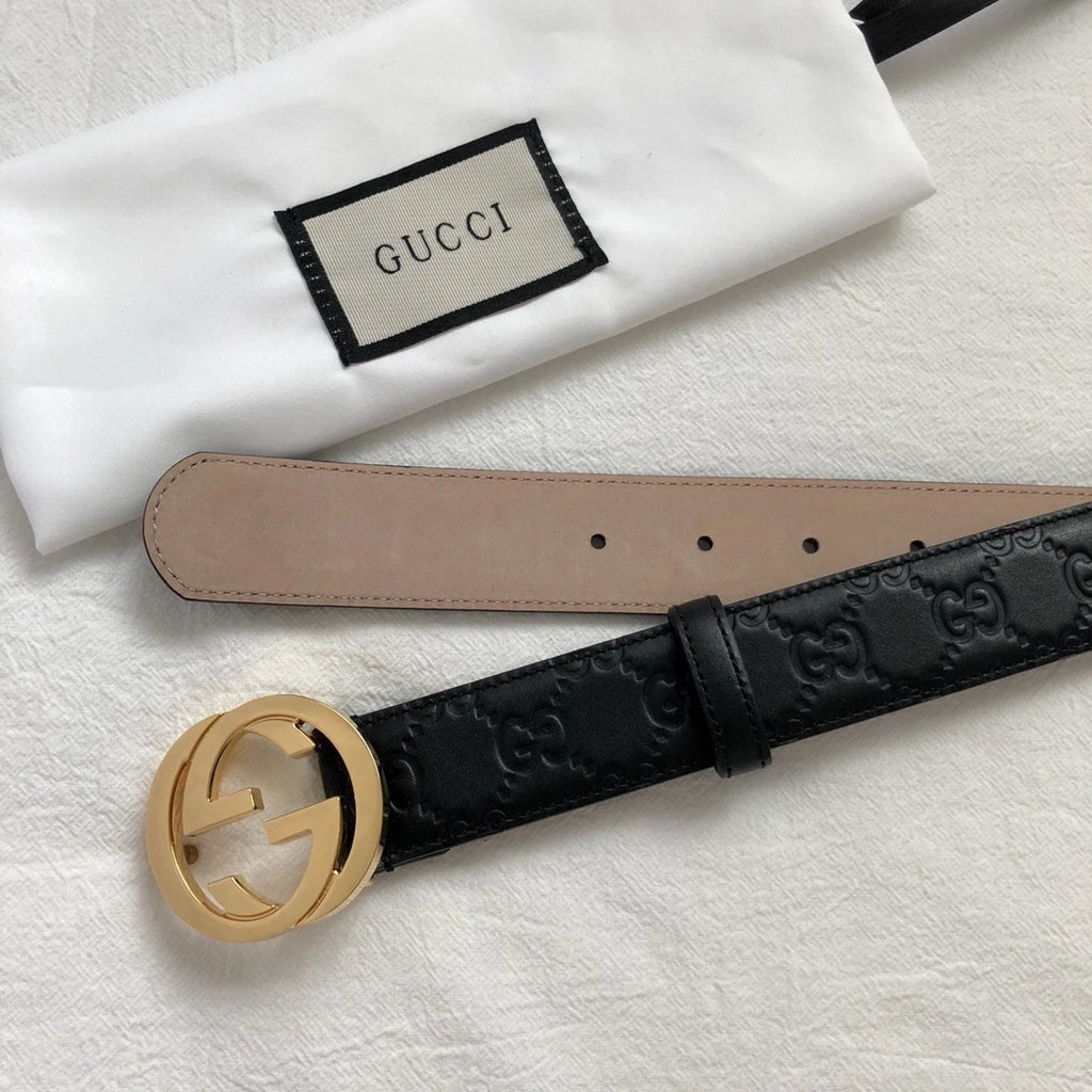 Gucci Premium Leather Belt with GG Buckle - Hình 5