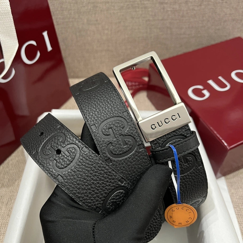 Gucci Premium Leather Belt Black - Hình 5