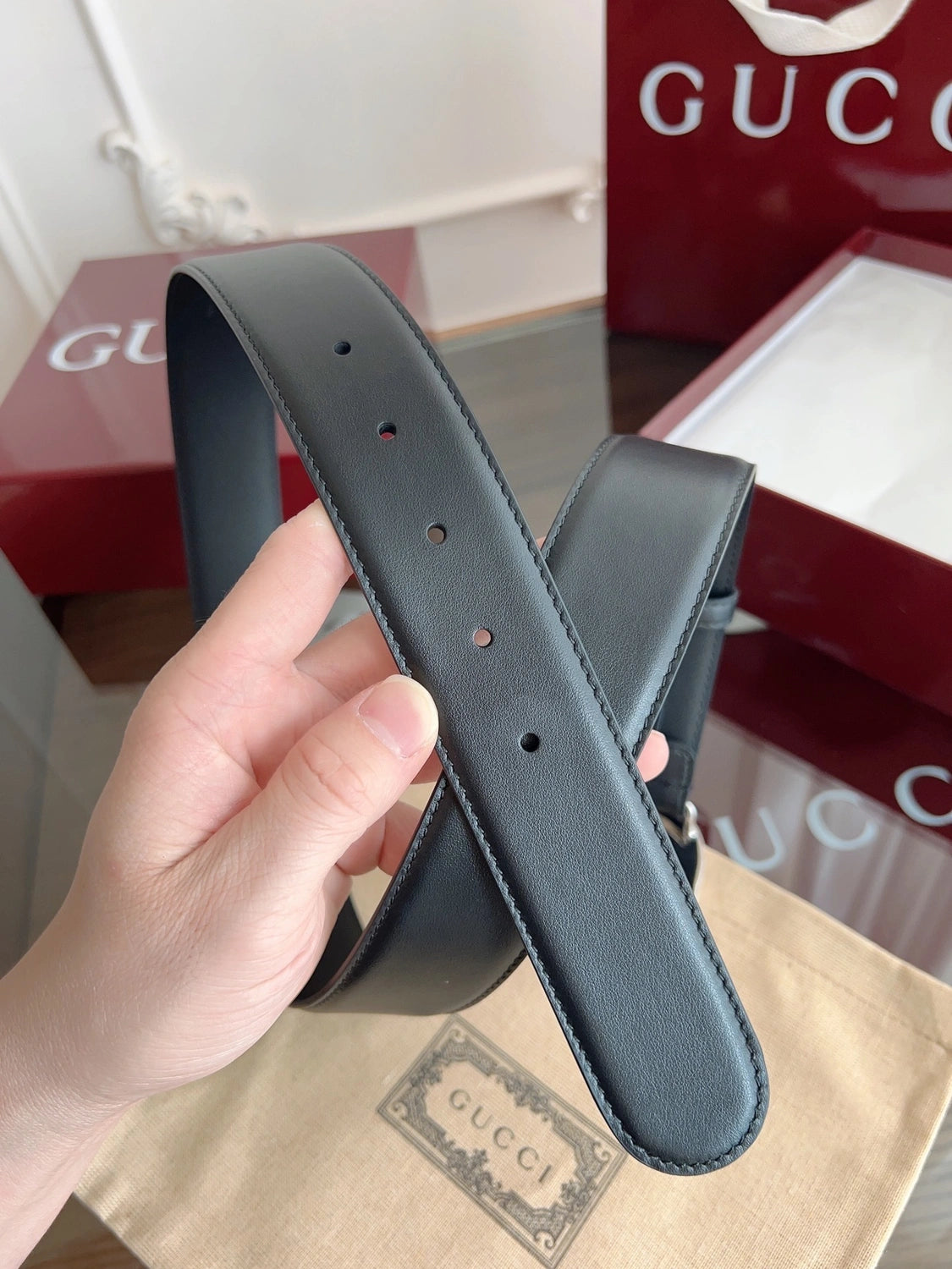 Gucci Belt Premium Quality with GG Buckle - Hình 6