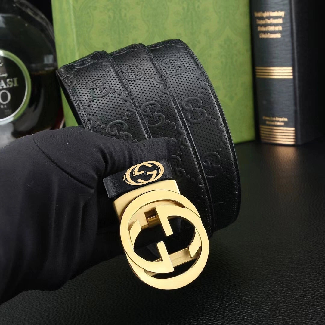 Premium Leather Belt with Classic Buckle - Hình 5