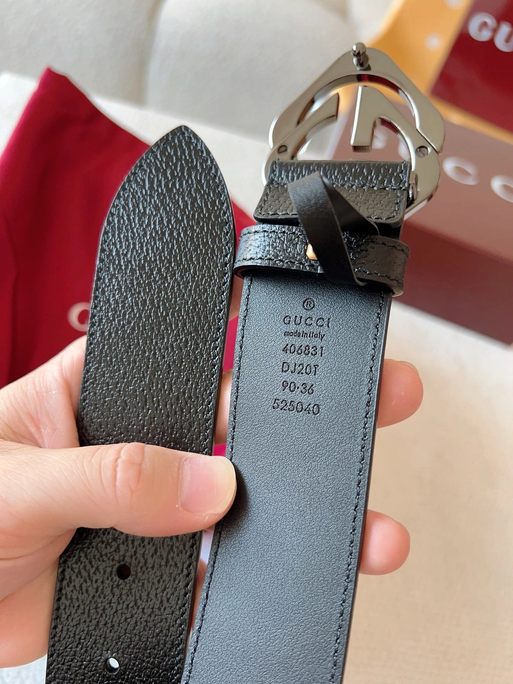 Gucci Premium Leather Belt with Iconic Logo Buckle - Hình 6