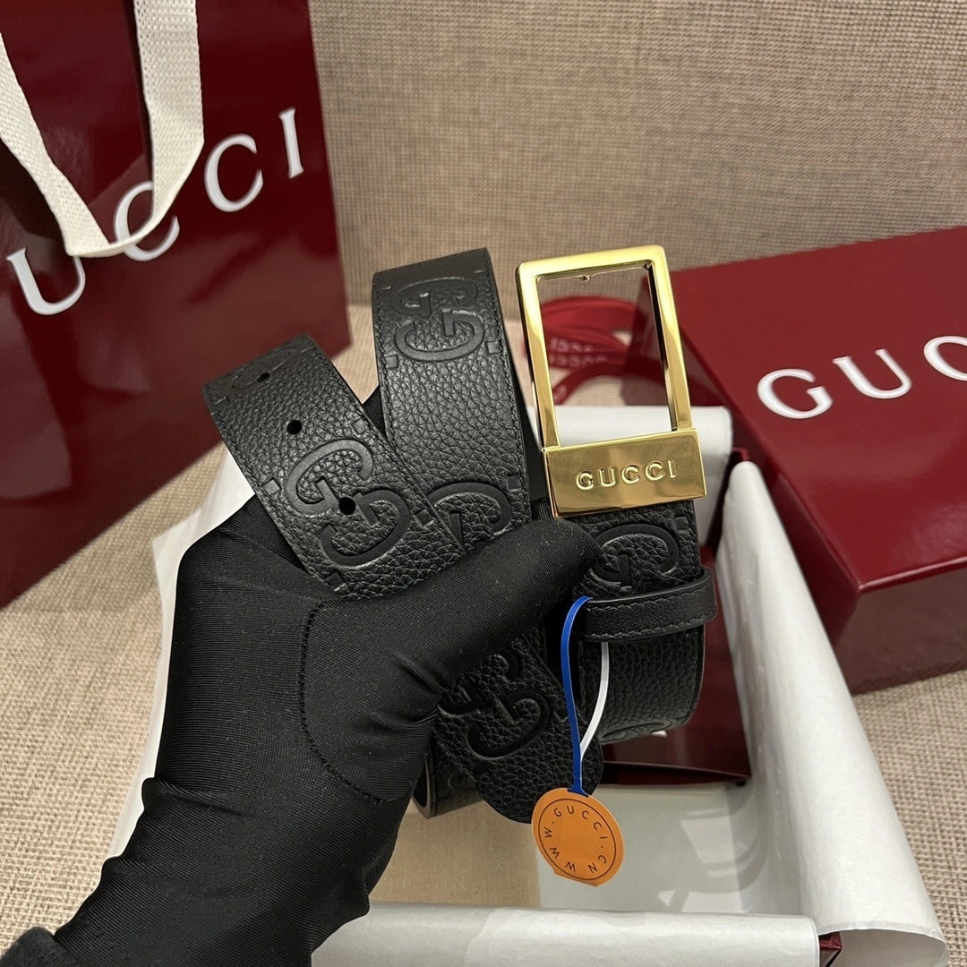 Thắt lưng Gucci da thật cao cấp mặt khóa vàng - Hình 6